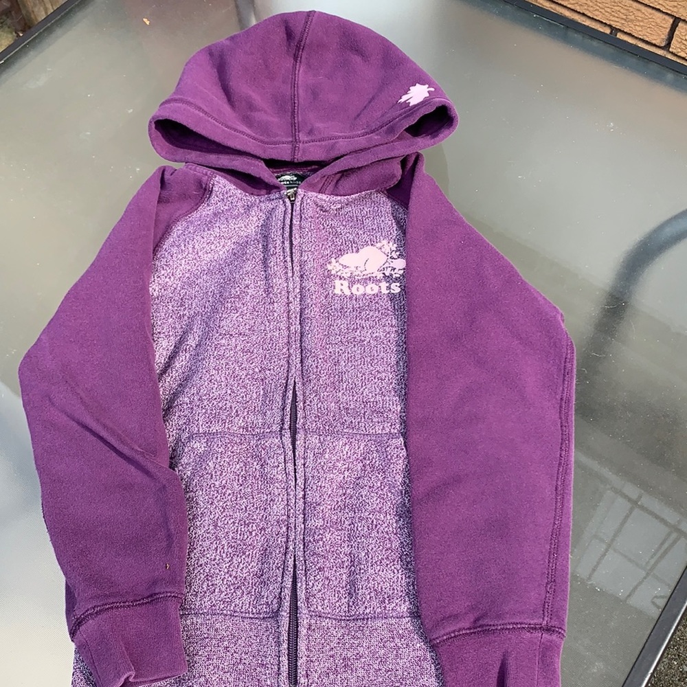 Girls purple salt and pepper full zip hoodie